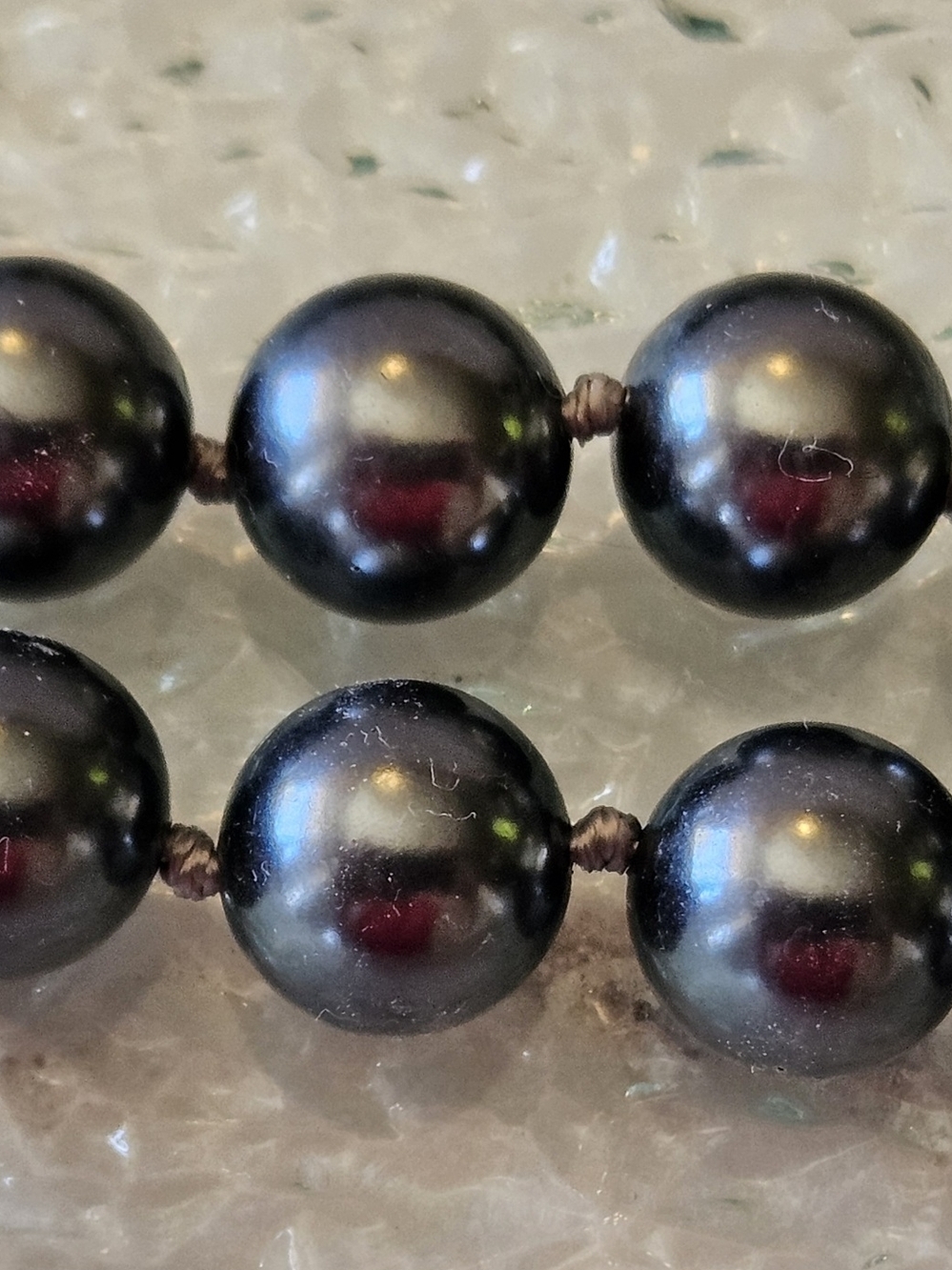 Carolee Double-Strand Dark Gray Pearl Necklace with Gold Chain Extender, 16" - Picture 2 of 2